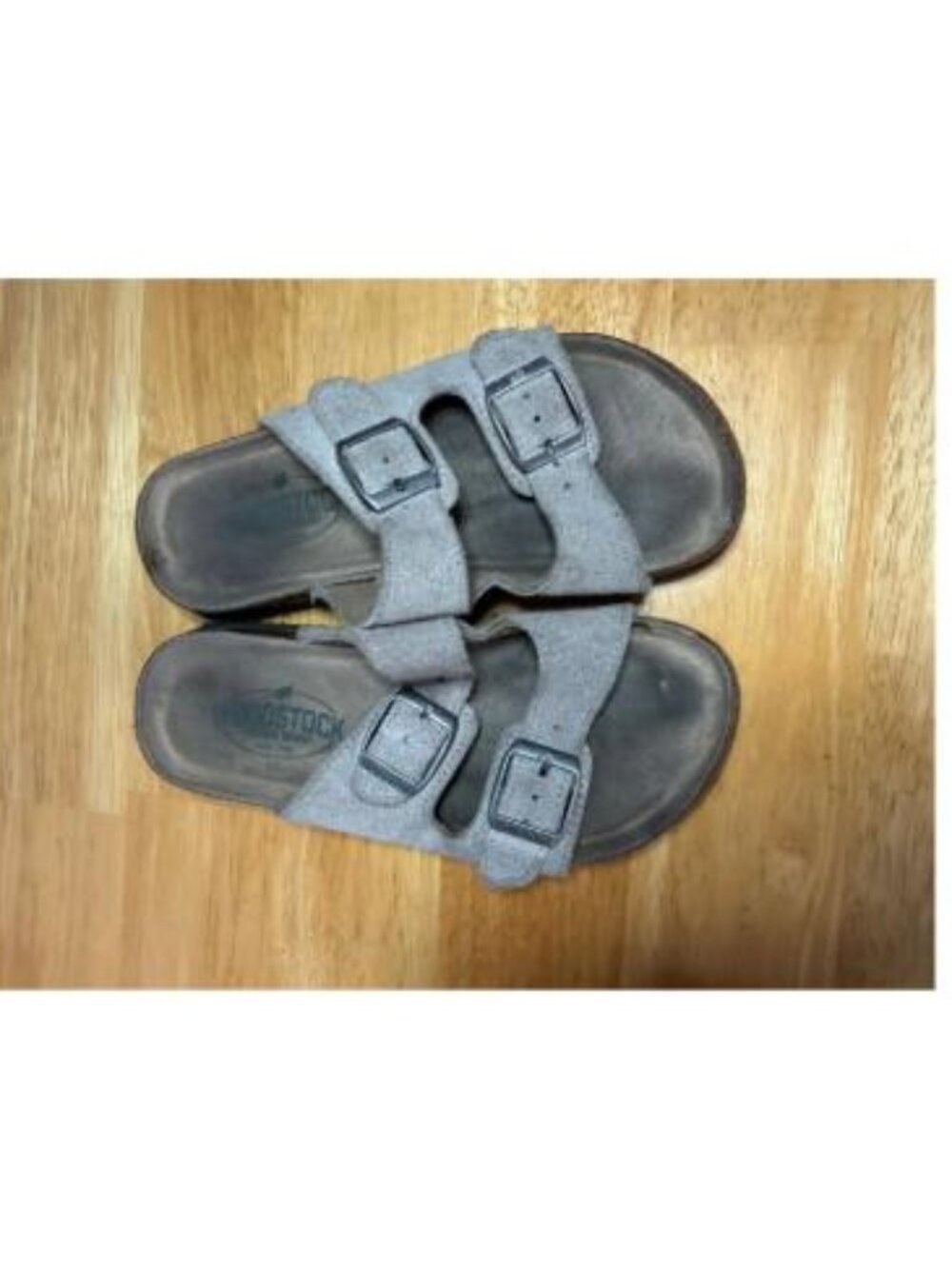 Woodstock Vintage Brand Gray Suede Double Buckle Cork Sandals Boys Size 13